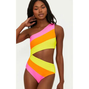 NEW BEACH RIOT SOLEIL COLORBLOCK JOYCE STRIPE ONE PIECE SWIMSUIT FREE PEOPLE XS